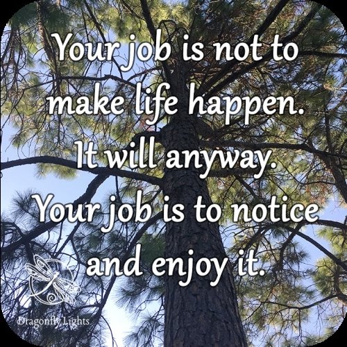 Your job is not to make life happen