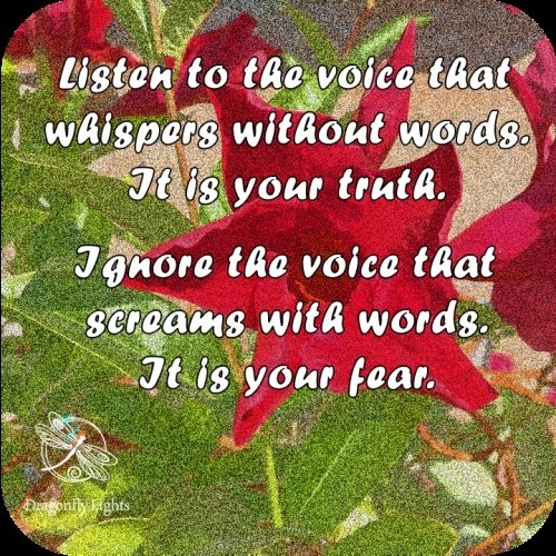 Listen to the voice that whispers