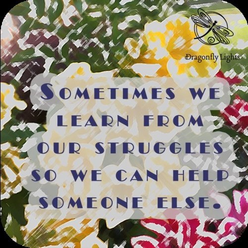 Sometimes we learn from our struggle